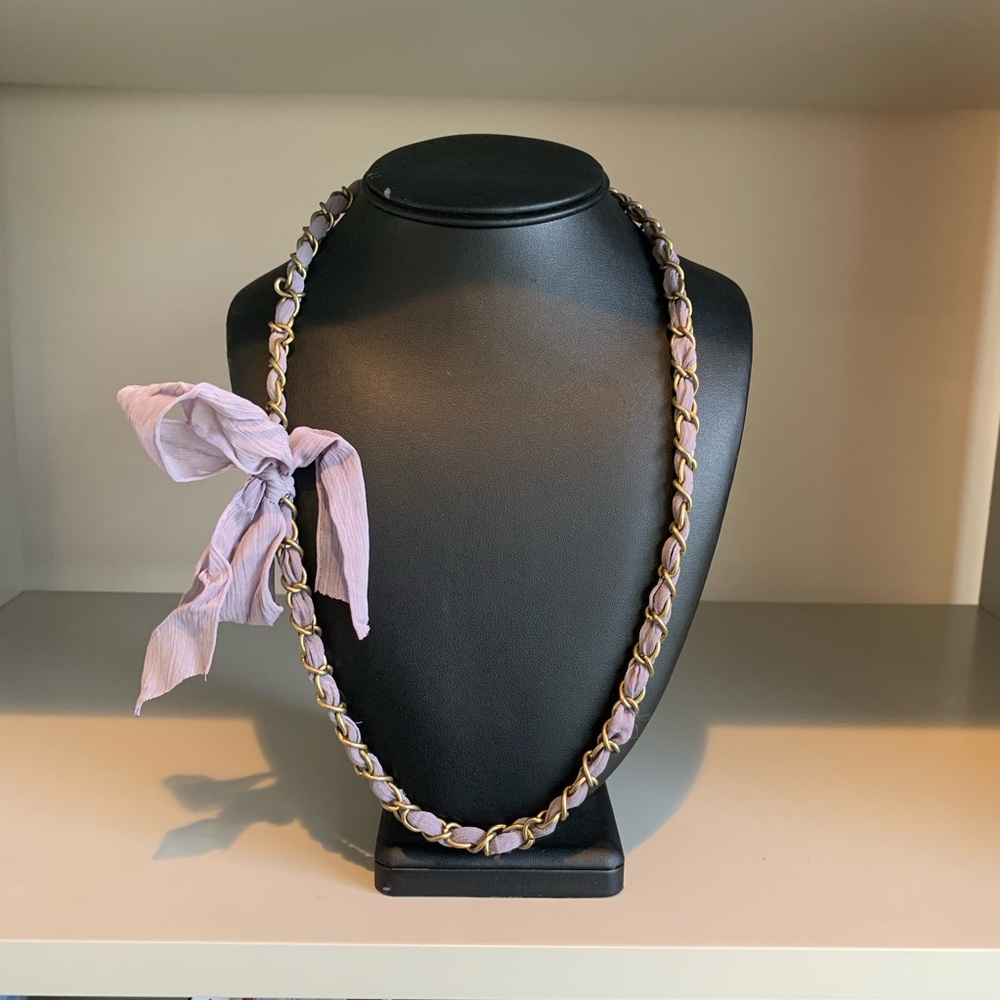 Chain and Ribbon Necklace